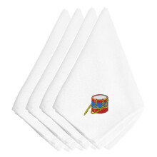 """"Caroline's Treasures EMBT2972NPKE Kersttrommel Geborduurde Servetten (Set van 4) 20"""""""" Veelkleurig""""
