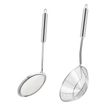 Roestvrijstalen spinzeef 6,3"" Aziatische draadafschuimer pollepel voor het koken van frituurvoedsel Pasta Spaghetti Noodle Hot Pot Blijf koel Handvat