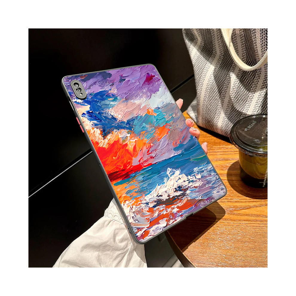 (Y1-P29, Tab S7fe 12.4 T730) Bright Color Landscape Painting Case For Samsung G 976662477385