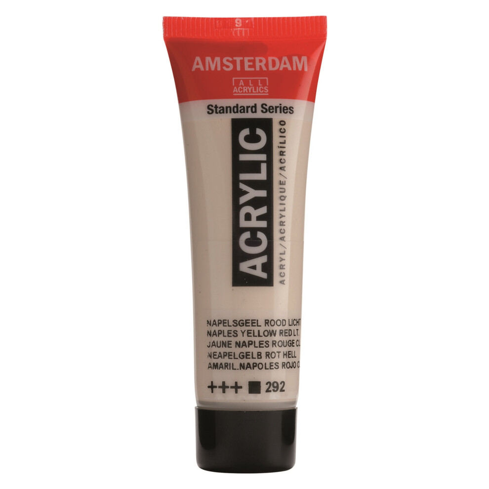 Amsterdam Tubetti Di Vernice Acrilica Serie Standard - Giallo Napoli Rosso Chiaro 292-20 Ml - Alta Qualità, Resistenza Alla Luce, Media Viscosità - Versatile Acrilico Per Artisti-image