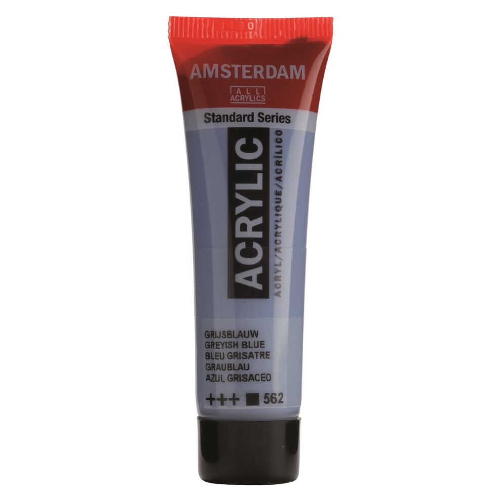 Amsterdam Tubetti Acrilici Serie Standard - Blu Grigiastro 562-20 Ml - Opaco, Resistente Alla Luce (+++) - Pigmenti Di Alta Qualità - Viscosità Media - Ottima Copertura - Applicazione Uniforme-image