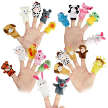 22 stuks pluche dieren vingerpoppetjes speelgoed - mini pluche figuren speelgoedassortiment voor kinderen zachte handen vingerpoppetjes spel voor aut