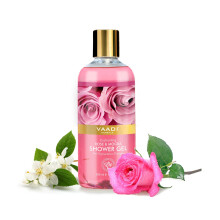 Vaadi Herbals Shower Gel - Sulfate-Free - Herbal Body Wash Both For Men And Women - 300 Ml (10.14 Fl Oz) - (Enchanting Rose & Mogra) (1 Bottle)