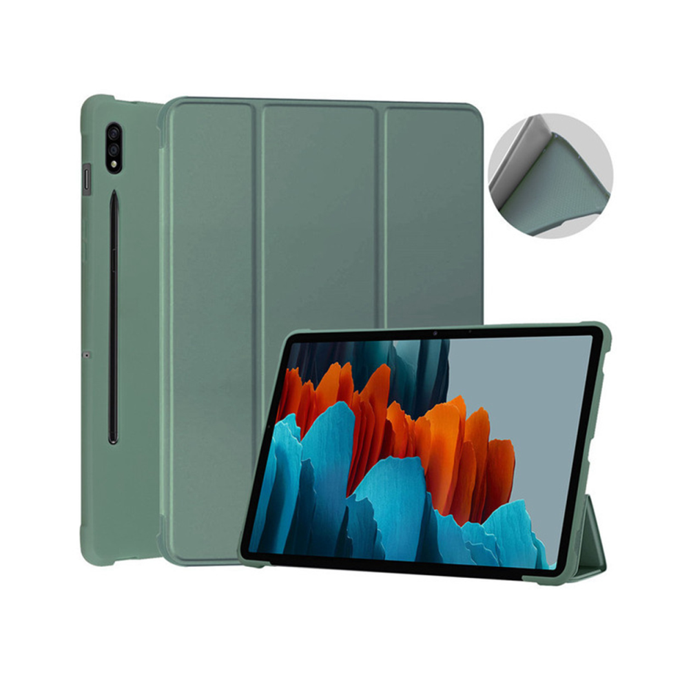 (Army, S9 11Inch) Silicon Leather Cover For Samsung Galaxy Tab S9 Pl 976662489029