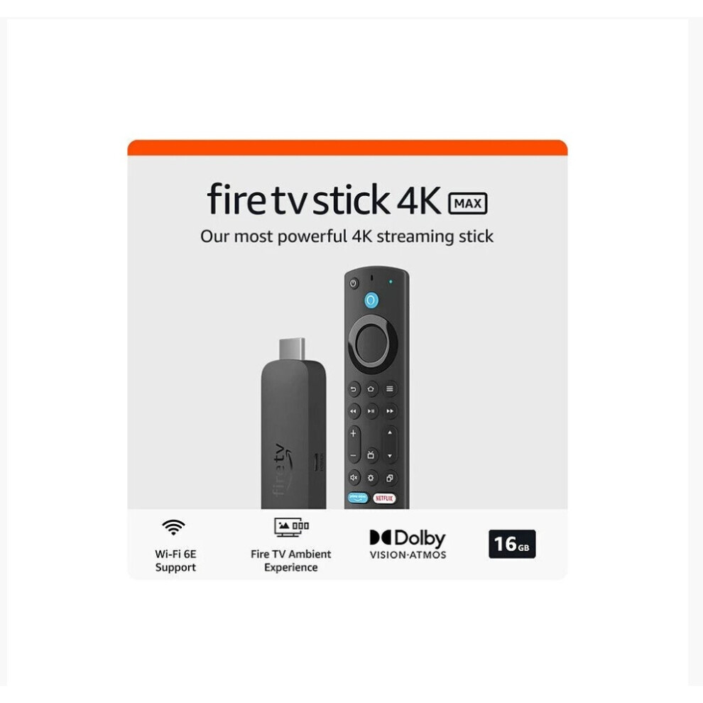 Amazon Fire TV Stick 4K Max streaming device 16GB Wi-Fi 6E,