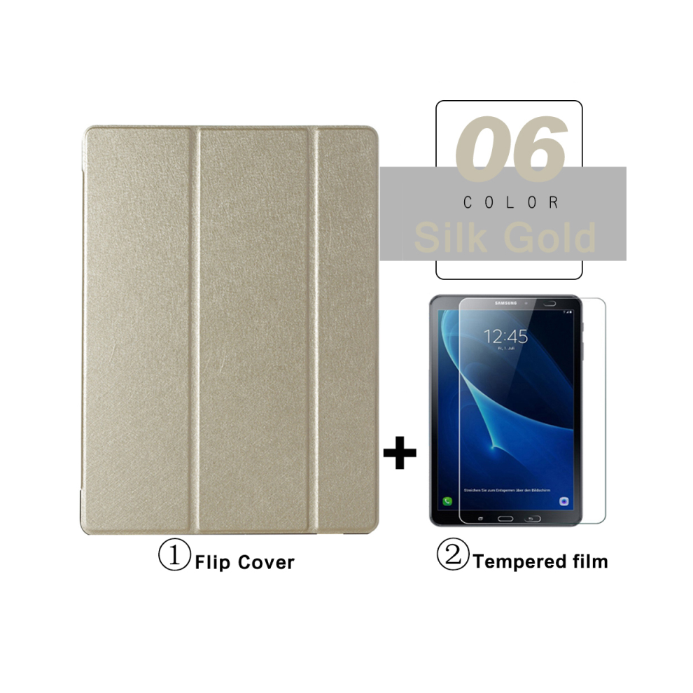 (Silk 1Pc Glass, Tab A9 Plus X210) Flip Tablet Case For Samsung Galaxy Tab A A6 10.1 Gold 976662487049