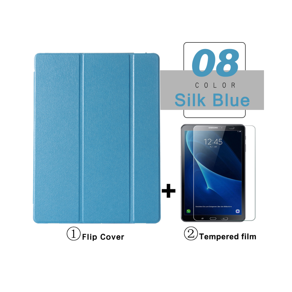 (Silk 1Pc Glass, Tab A9 Plus X210) Flip Tablet Case For Samsung Galaxy Tab A A6 10.1 Blue 976662487087