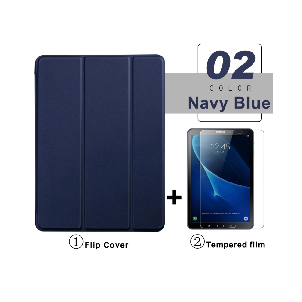 (Navy And 1Pc Glass, Tab A9 Plus X210) Flip Tablet Case For Samsung Galaxy Tab A A6 10.1 Blue 976662487124