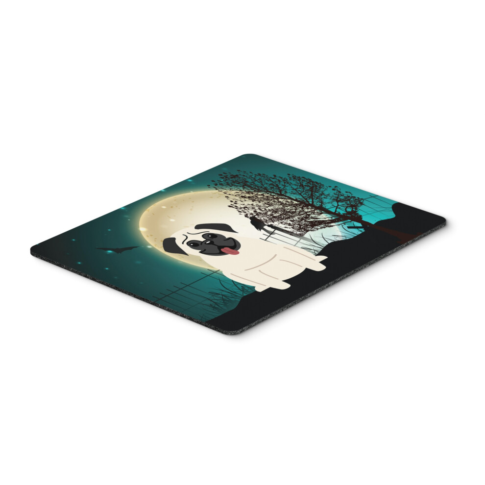 Caroline's Treasures Halloween Scary Pug Mouse Pad Hot Pad Or Trivet Multicolor 7.75X9.25 Bb2194mp Cream 638508460301