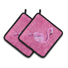 Caroline's Treasures 8875PTHD Flamingo on Pink Pot Holders 1 Pair 7.5 x 7.5 Multicolor