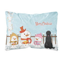 """"Caroline's Treasures BB2357PW1216 Merry Christmas Carolers Black Russian Terrier Canvas Stof Pyntepude 12"""""""" H x 16"""""""" B Multicolor""""