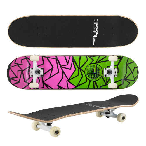 Skate completo do FlyBar para iniciantes - 31 polegadas de skate de 31 polegadas de skate 7 Ply Maple Wood c   ncavo Double Skateboard Deck leve n