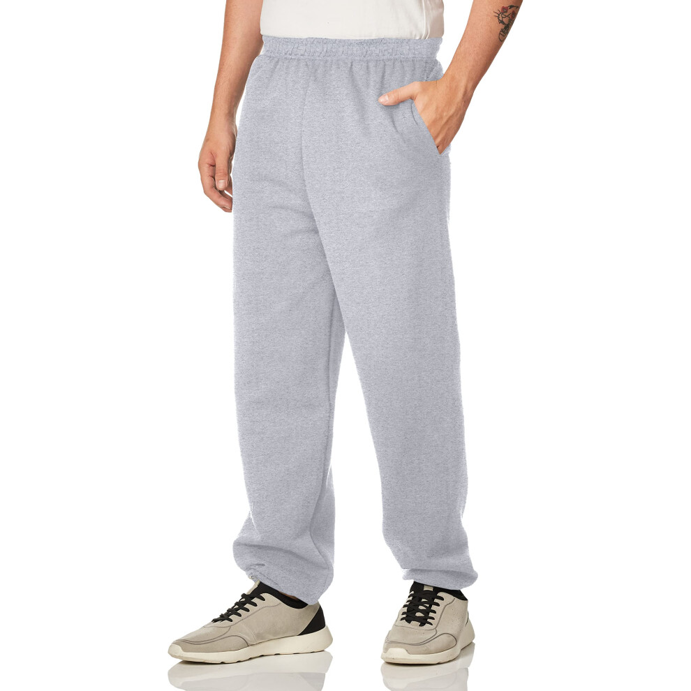 Gildan Men's Fleece Elastic Bottom Sweatpants with Pockets  Style G18100  Sport Grey  Large