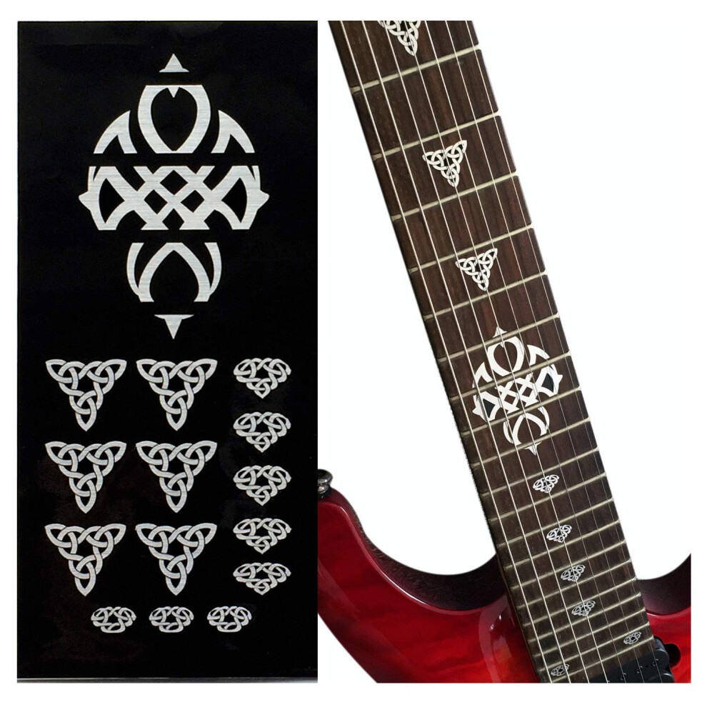 Inlaystickers Inlay Sticker Pennarelli Fret Per Chitarre - Emblema 12° Fret Markers Set - Celtico Triangolo Nodo - Metallico F-287CK-G-image