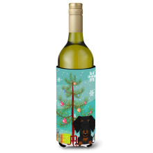"""" Caroline's Comorsures BB4252Literk de Craciun fericit Srma cu parul Dachshund Black Tan Vin Botting Baut Izolator Hugger 750ml multicolor """"