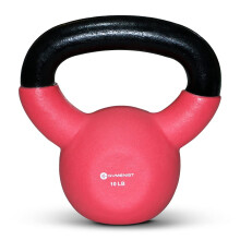 Gymenist Kettlebell Fitness Iron Weights med neoprenbelggning runt den nedre halvan av Metal Kettle Bell (10 lb) Rd