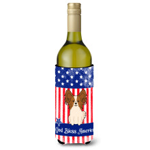 """"Caroline's Treasures BB3073LITERK Patriotic USA Papillon Rode Witte Wijnfles Hugger koude drank-koozies 750 ml Veelkleurig""""