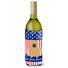 """"Caroline's Treasures BB3139LITERK Patriotic USA Chow Cream Wine Bottle Hugger koude drank-koozies 750 ml Veelkleurig""""