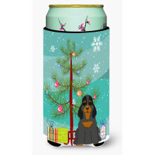 """"Caroline's Treasures Merry Christmas Tree Cocker Spaniel zwart Tan Tall Boy Beverage Isolator Hugger BB4218TBC Veelkleurig""""