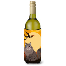 """"Caroline's Treasures Halloween Siberische Kat Wijnfles Drank Isolator Hugger 750 ml Veelkleurig""""