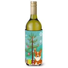 Caroline's Treasures BB4225LITERK Merry Christmas Tree Corgi fla a na v no, izolacn kr ok na n poje 750 ml, viacfarebn