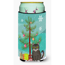 Caroline's Treasures American Curl Cat Merry Christmas Tree Tall Boy Beverage Insulator Hugger Multicolor