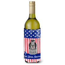 Caroline's Treasures BB3084LITERK USA Shih Tzu cierno-strieborn dr iak na fla e v na, 750 ml, viacfarebn