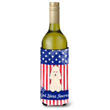 Caroline's Treasures BB3065LITERK Patriotic USA Poodle White Wine Bottle Hugger Cold-Break-Koozies 750 ml Viacfarebn