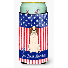 """"Caroline's Treasures BB3030TBC Patriotic USA Saint Bernard Tall Boy Hugger koude drank-koozies Veelkleurig""""