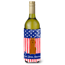 Caroline's Treasures BB3017LITERK Patriotic USA Karelian Bear Dog Wine Bottle Hugger Cold-Break-Koozies 750 ml Viacfarebn