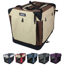 Elitfield 4-trtige faltende weiche Hundekiste mit Vorhngen mit Taschen und Fleece-Bett (2-jhrige Garantie) Innen- und Auenhause (30 """" L x 21