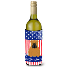 Caroline's Treasures BB3117LITERK USA Dr iak na fla e cerven ho v na s mot vom anglick ho buldoga, 750 ml, viacfarebn