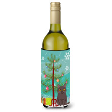 """"Caroline's Treasures Chartreus Cat Merry Christmas Tree Wijnfles Drankisolator Hugger 750 ml Veelkleurig""""