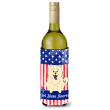 Caroline's Treasures BB3135LITERK Patriotic USA Chow fla a na biele v no Hugger na studen n poje 750 ml viacfarebn