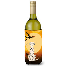 Caroline's Treasures BB4363LITERK Halloween Dalmat nska fla a na v no, izolacn obal na n poje 750 ml, viacfarebn