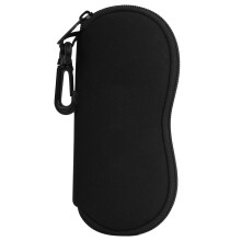 Custodia morbida per occhiali da sole MoKo in neoprene con cerniera e clip per uomo e donna - Nero