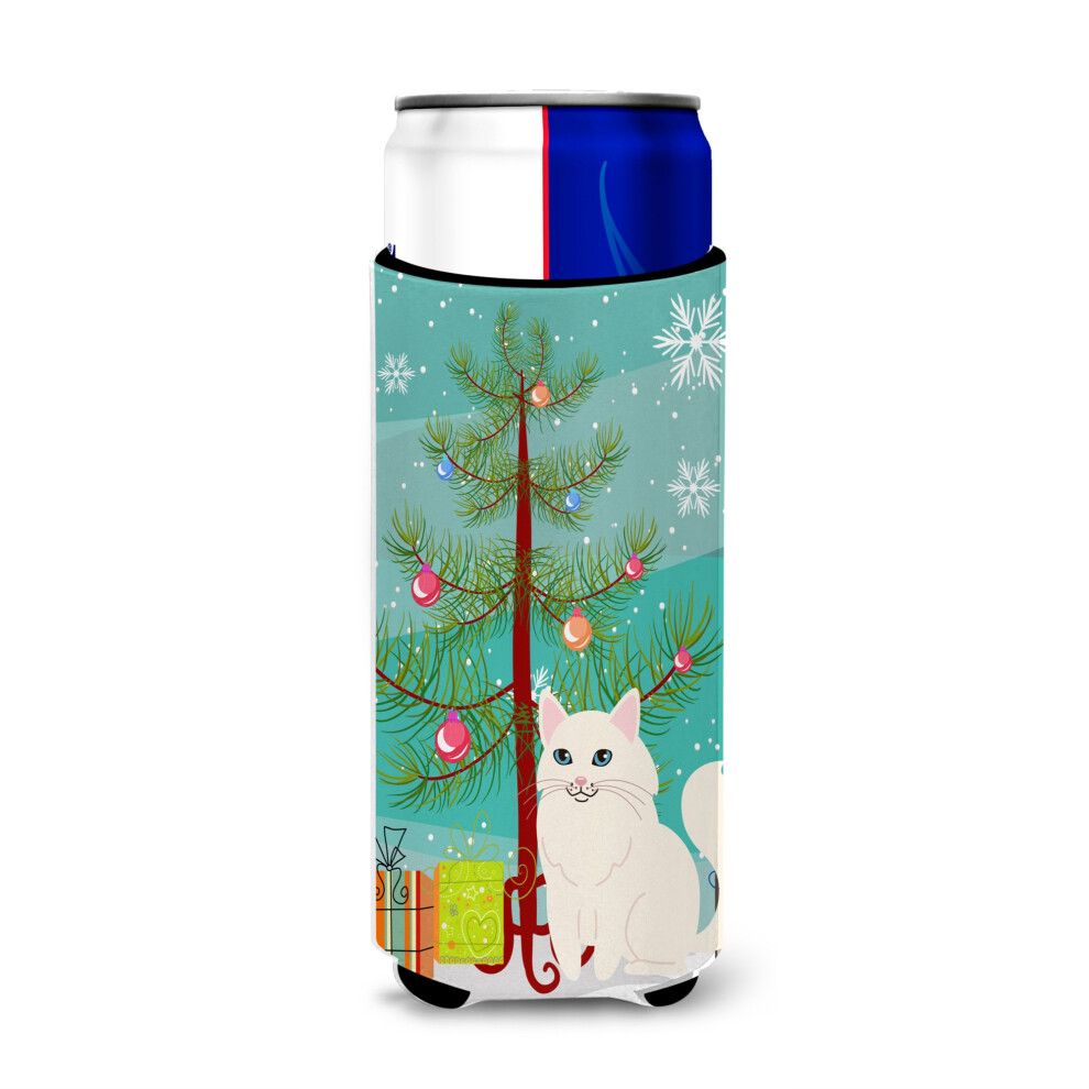 Caroline's Treasures T Rkische Angora-Katze, Merry Christmas Tree, Michelob Ultra Hugger F R Slim Cans, Slim Can, Mehrfarbig-image