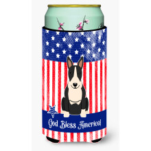 """"Caroline's Treasures BB3128TBC Patriotic USA Bull Terrier Zwart Wit Tall Boy Hugger koude drank-koozies Veelkleurig""""