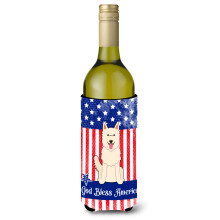 Caroline's Treasures BB3040LITERK USA Dr iak na fla e na v no s bielym nemeck m ovciakom, 750 ml, viacfarebn