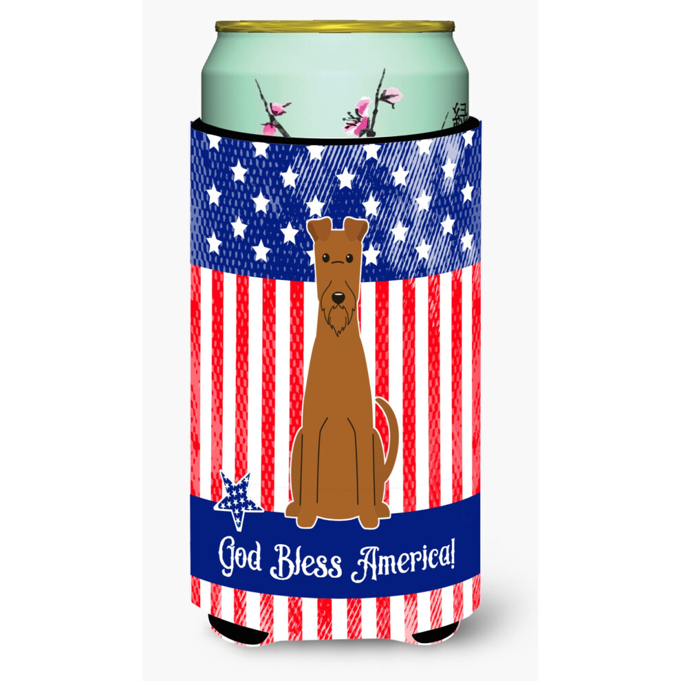 ""Caroline's Treasures BB3057TBC Patriotic Usa Irish Terrier Tall Boy Hugger Koude Drankkoelers Multicolor""-image