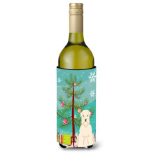 """" Caroline's Comorsures BB4186Literk Arbore de Craciun fericit de Craciun moale cu gru terrier de vinuri de bauturi Izolator Hugger 750ml multi