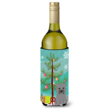 Caroline's Treasures BB4184LITERK Merry Christmas Tree Glen of Imal Grey fla a na v no, izolacn obal na n poje 750 ml, viacfarebn