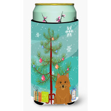 Caroline's Treasures Merry Christmas Tree Norwichsk teri r Tall Boy Beverage Insulator Hugger BB4145TBC Viacfarebn