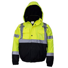 New York Hi-Viz Workwear WJ9012-2XL M?nds ANSI Klasse 3 High Visibility Bomber Safety Jakke Vandt?t (2XL Lime)