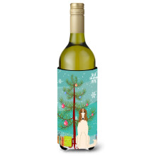 Caroline's Treasures BB4148LITERK Vianocn stromcek na fla u na v no s mot vom barzoja, izolacn obal 750 ml, viacfarebn