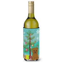 """"Caroline's Treasures BB4185LITERK Merry Christmas Tree Glen of Imal Tan Wijnfles Drankisolator Hugger 750ml Veelkleurig""""
