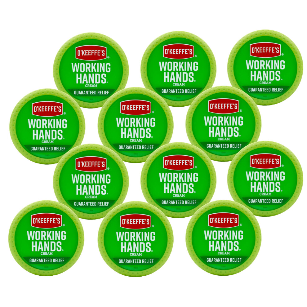O'Keeffe's Working Hands Hand Cream for Extremely Dry; Cracked Hands; 3.4 Ounce Jar; Pack 12