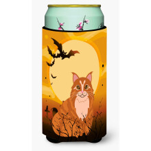 Caroline's Treasures Halloween Maine Coon Cat Tall Boy Beverage Insulator Hugger Multicolor