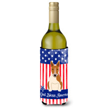 Caroline's Treasures BB3130LITERK Dr iak na fla e s cerven m a bielym v nom, USA Bull Terrier, 750 ml, viacfarebn