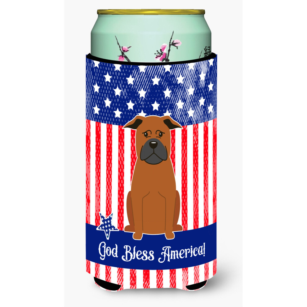 """"Caroline's Treasures BB3106TBC Patriottico Usa Cinese Chongqing Cane Tall Boy Hugger Bevande Fredde-Koozies Multicolore""""-image